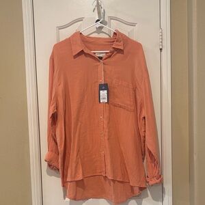 Peach Button-Up Shirt